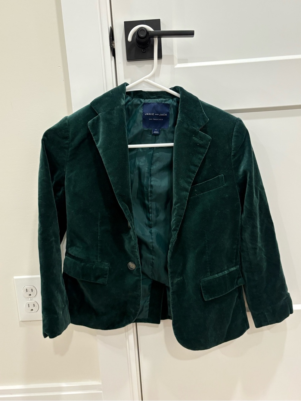 Janie and Jack The Velvet Party Blazer and Pants In Pine Green Size 8 - Picture 8 of 14